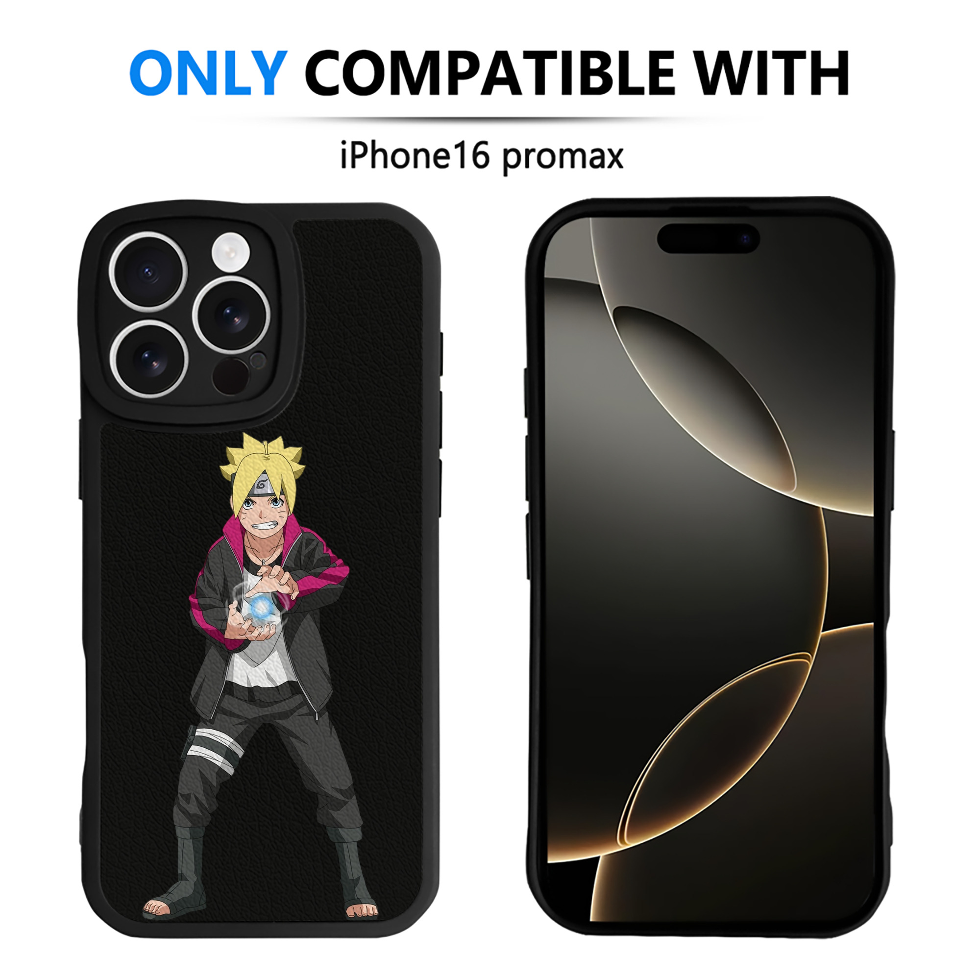 （画像用） NARUTO -ナルト- うずまき ボルト Uzumaki Boruto 【iPhone 16シリーズ対応】シリコンスマホケース（レザー調） 材質：シリコン